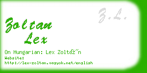 zoltan lex business card